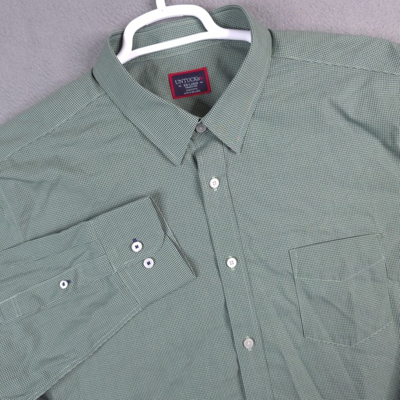 UNTUCKit Other - UNTUCKit‎ Marcasin Green Wrinkle Free Gingham Long Sleeve Button Down Shirt XXL